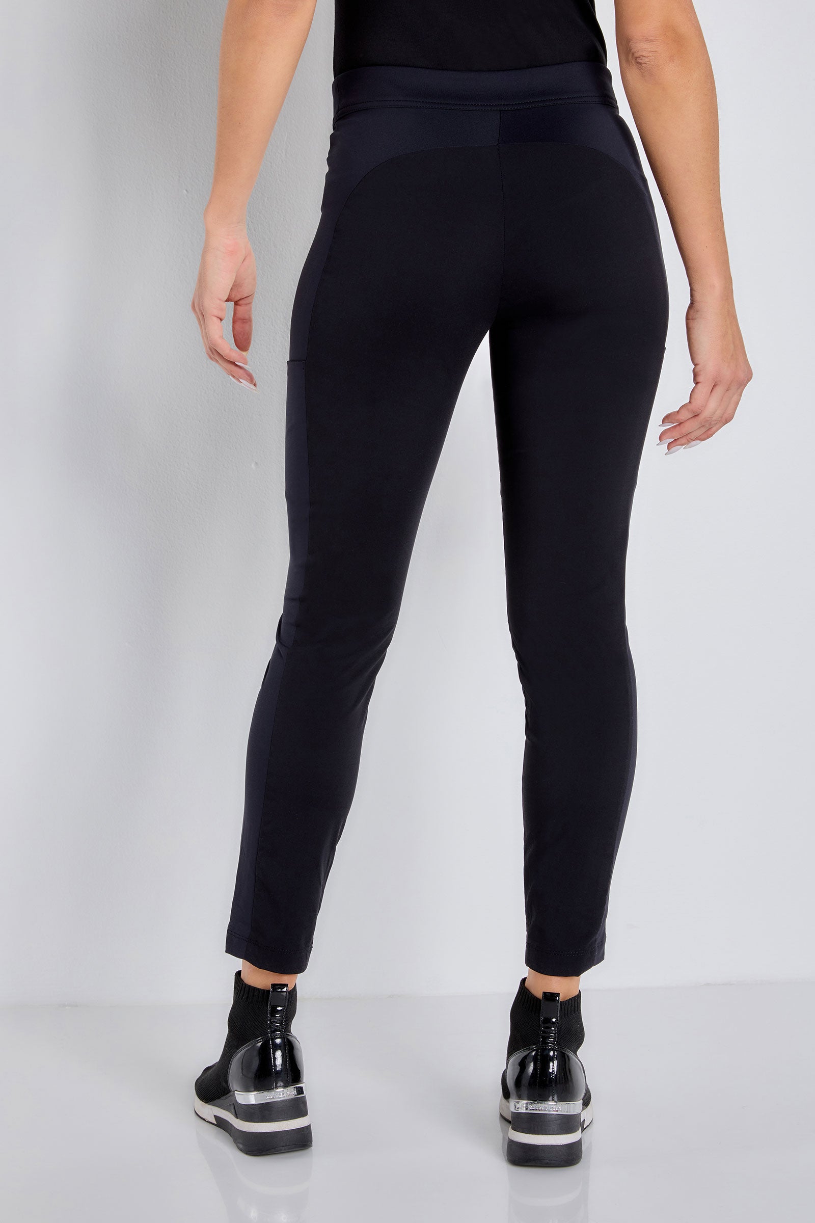 The Best Travel Pants. Back Profile of the Ipant Hybrid Zip Front Slim Fit Pant in Black