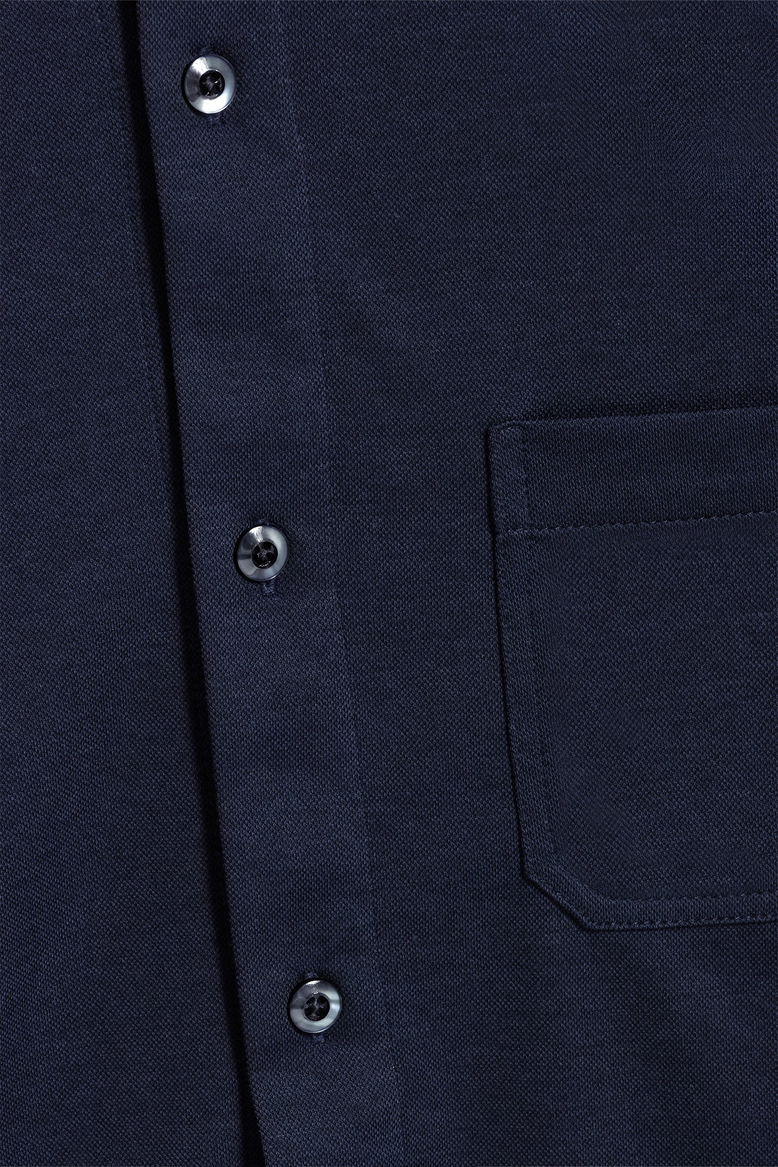 The Best Travel Top. Showing the Fabric Detail of a Men's Nick Top in Navy.