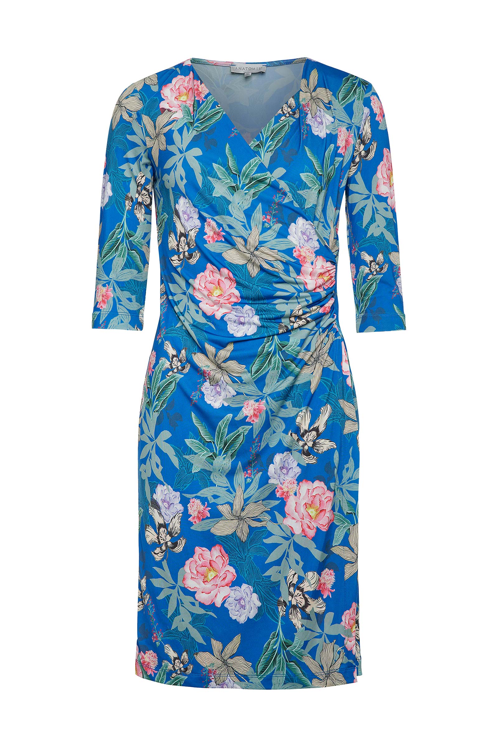 Flat Lay of a Marine Printed Dress in Persian Floral.