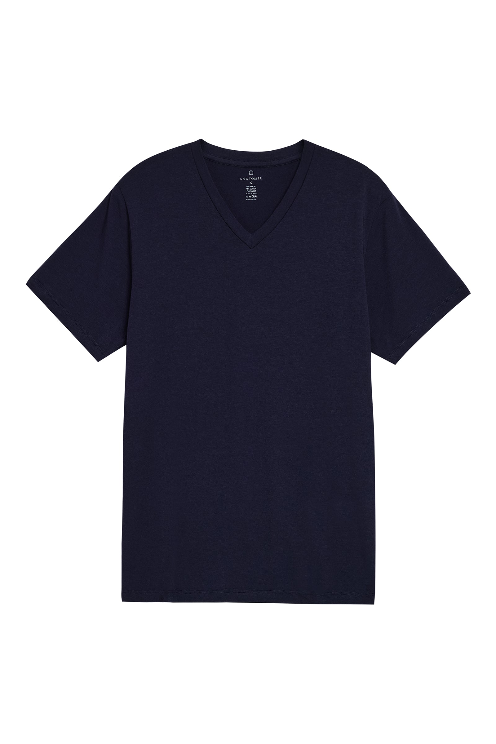 The Best Travel Top. Flat Lay of a Men's Vince Top in Navy.